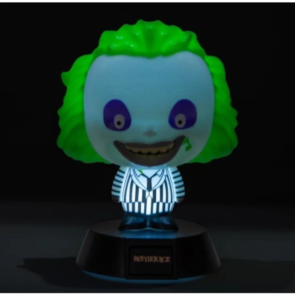 PALADONE BEETLEJUICE LED LAMP HORROR SERIES‎ 003 LIGHT GREEN WHITE NEW STRIPED